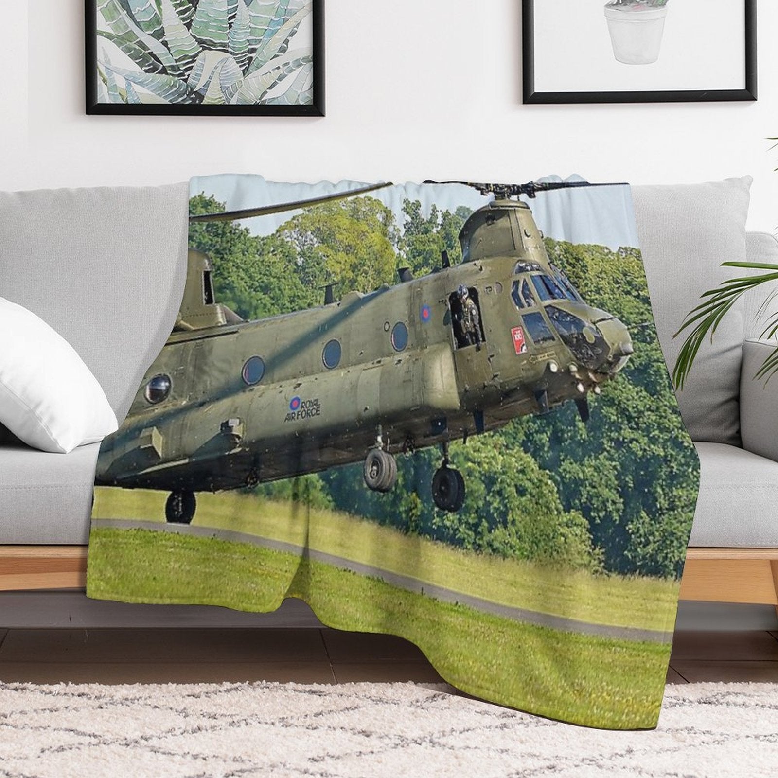 Chinook RAF 100 At Cosford Airshow 2018 2 Sustainable Throw Blanket