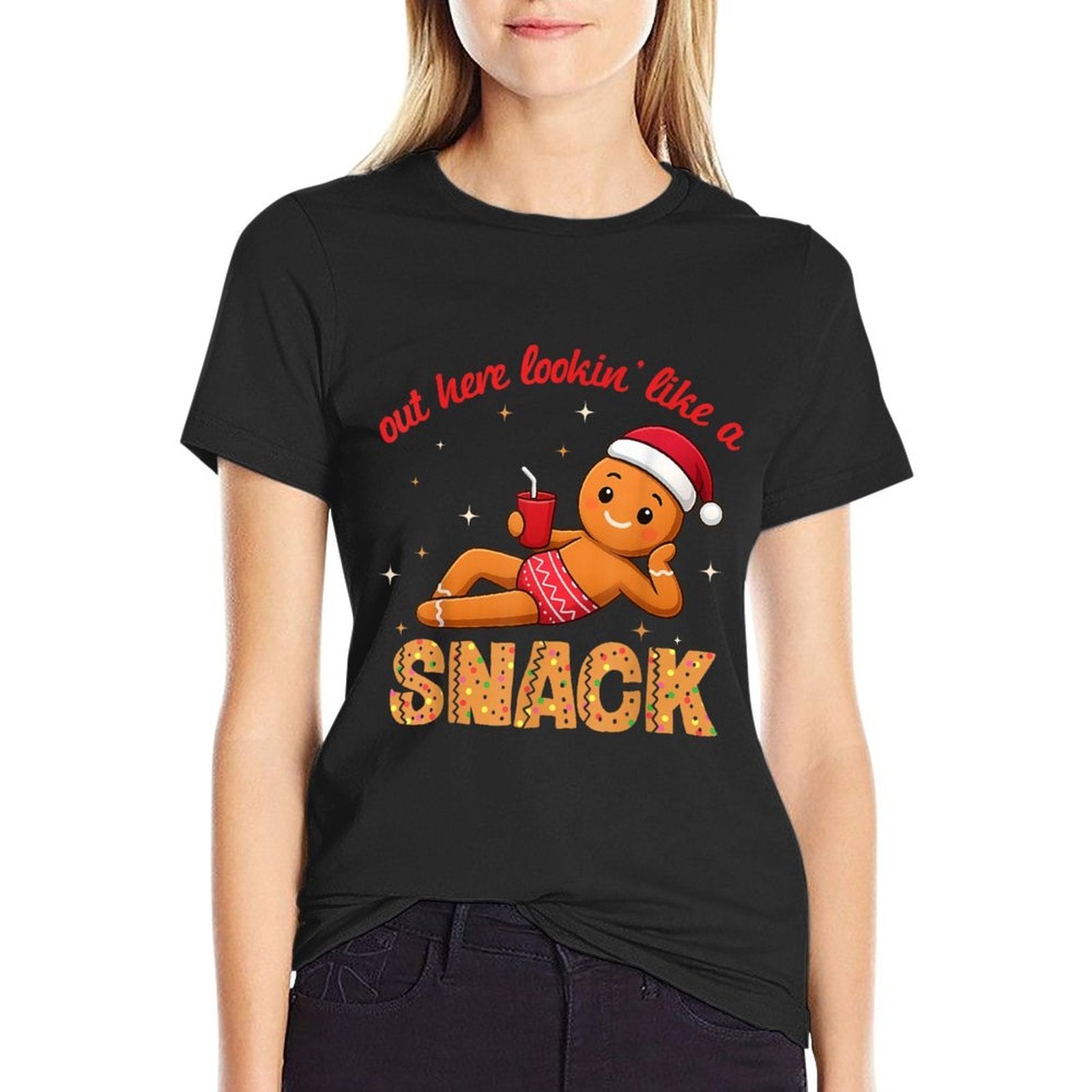 Out Here Looking Like A Snack Funny Boujee Xmas Gingerbread  Odor-resistant T-Shirt