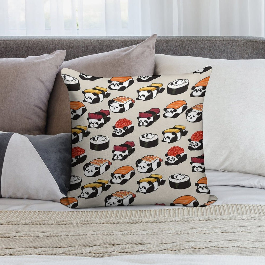Sushi Panda Soft Gift Ready Throw Pillow