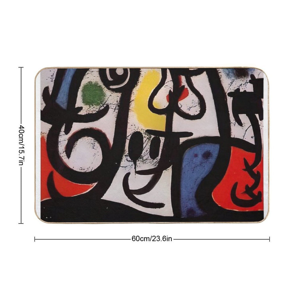 Artist Joan Miro, Joan Miro Art, Joan Miro Paintings, Joan Miro Works of Art, Joan Miró Artwork  Fade-Resistant Bath Mat
