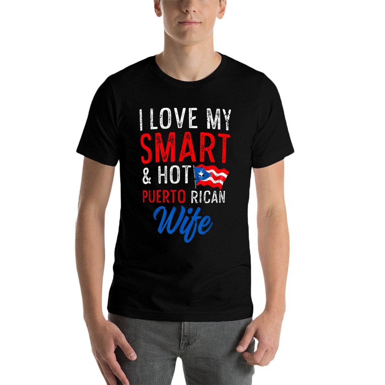 I Love My Smart And Hot Puerto Rican Wife Funny Husband  Lightweight T-Shirt