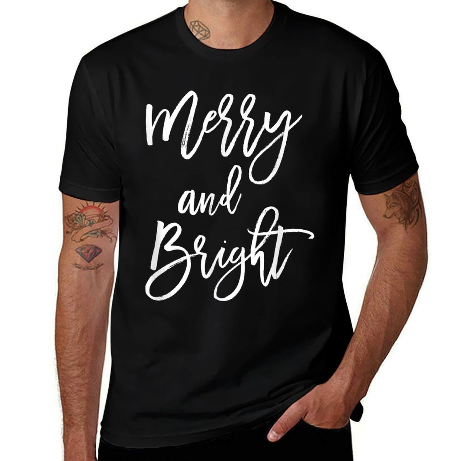 Merry And Bright Holiday Christmas  Breathable T-Shirt