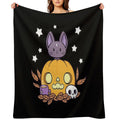 Pumpkin Cats Son  Black  Nikury Eco-conscious Throw Blanket
