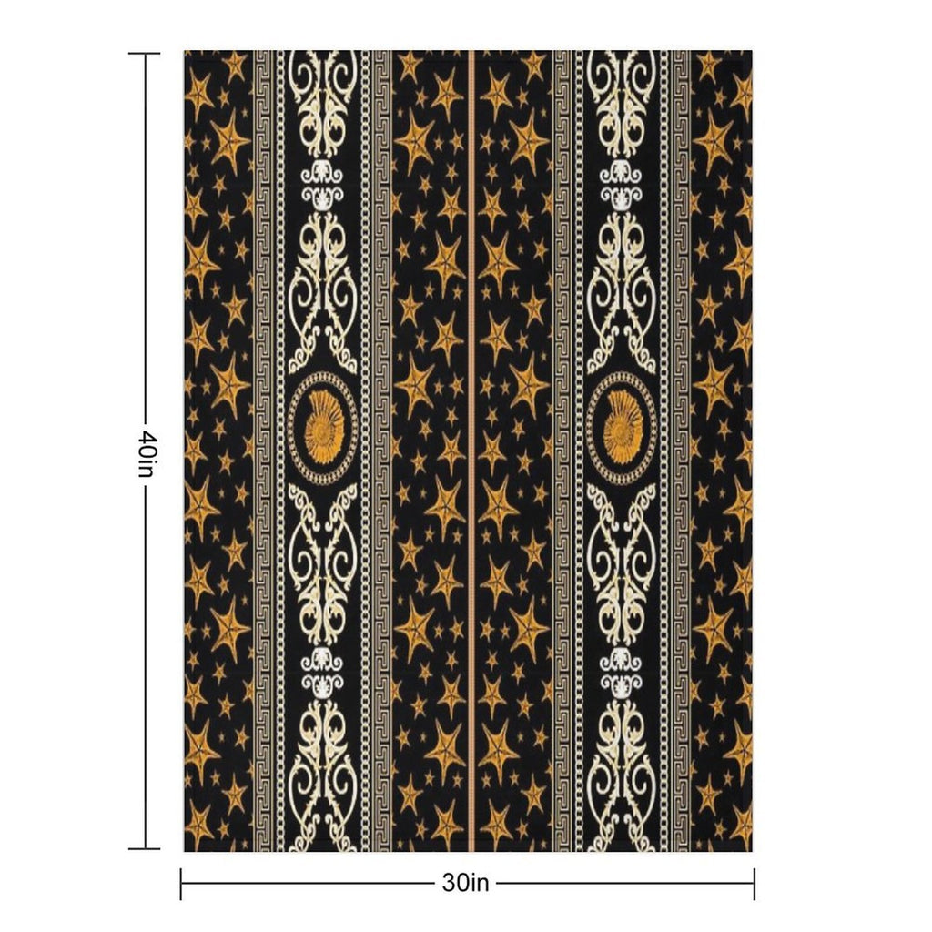 Luxury Baroque, Chain, Seashell And Starfish Print Travel-friendly Throw Blanket