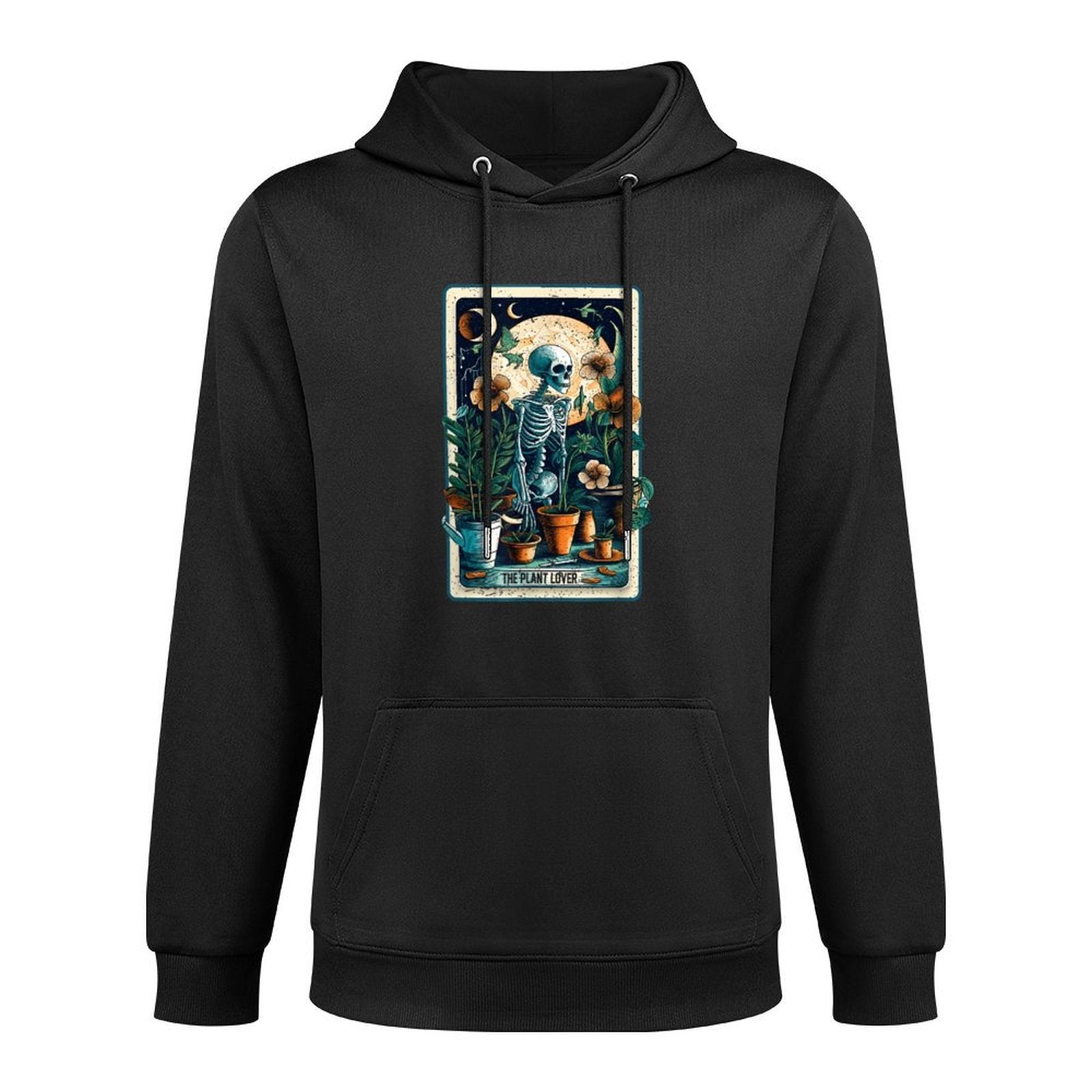 Plant Lover Gardener Tarot Card Halloween Skeleton Moon All-Day Comfort Hoodie