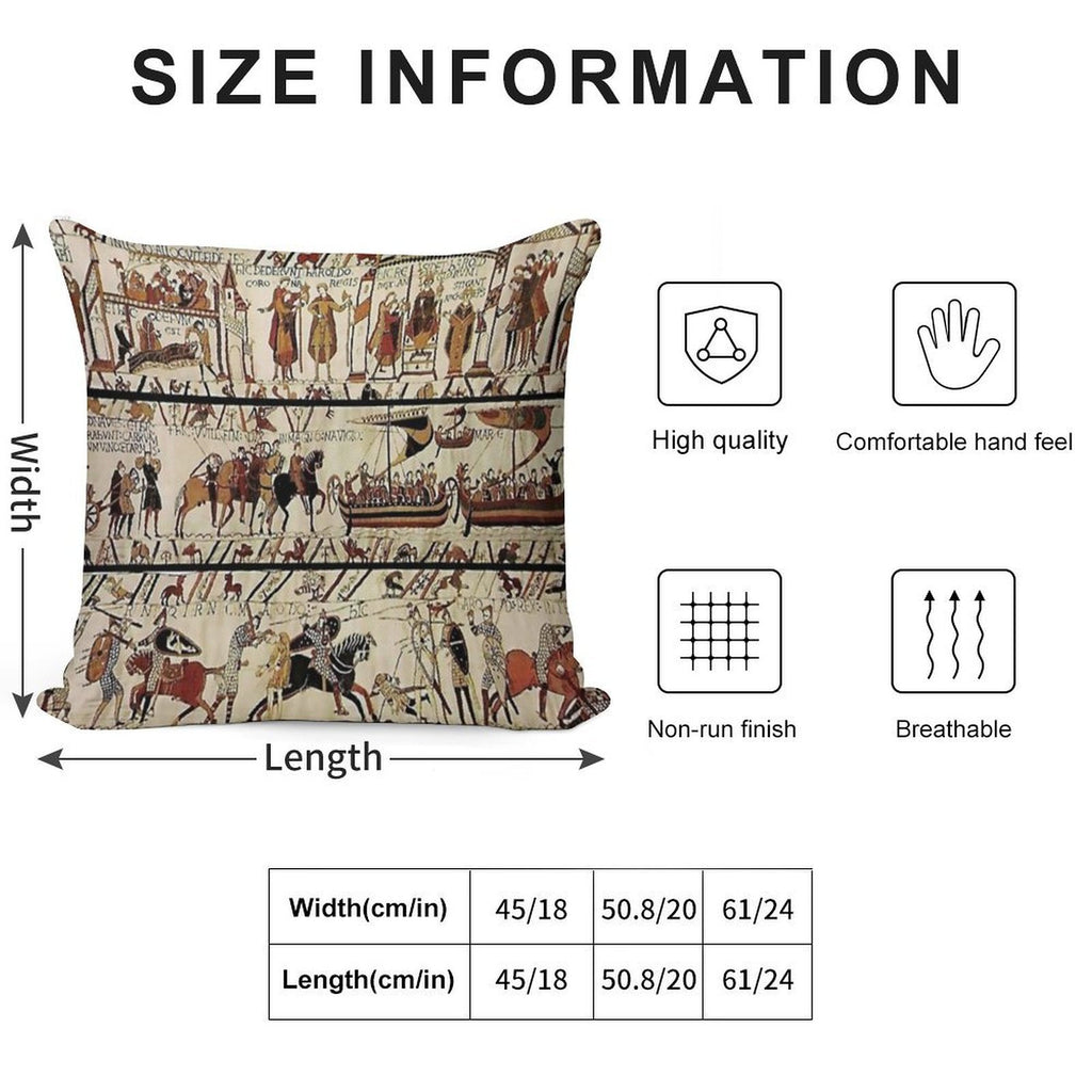 Tapisserie Bayeux - The Bayeux Tapestry Soft Decorative Cover Throw Pillow