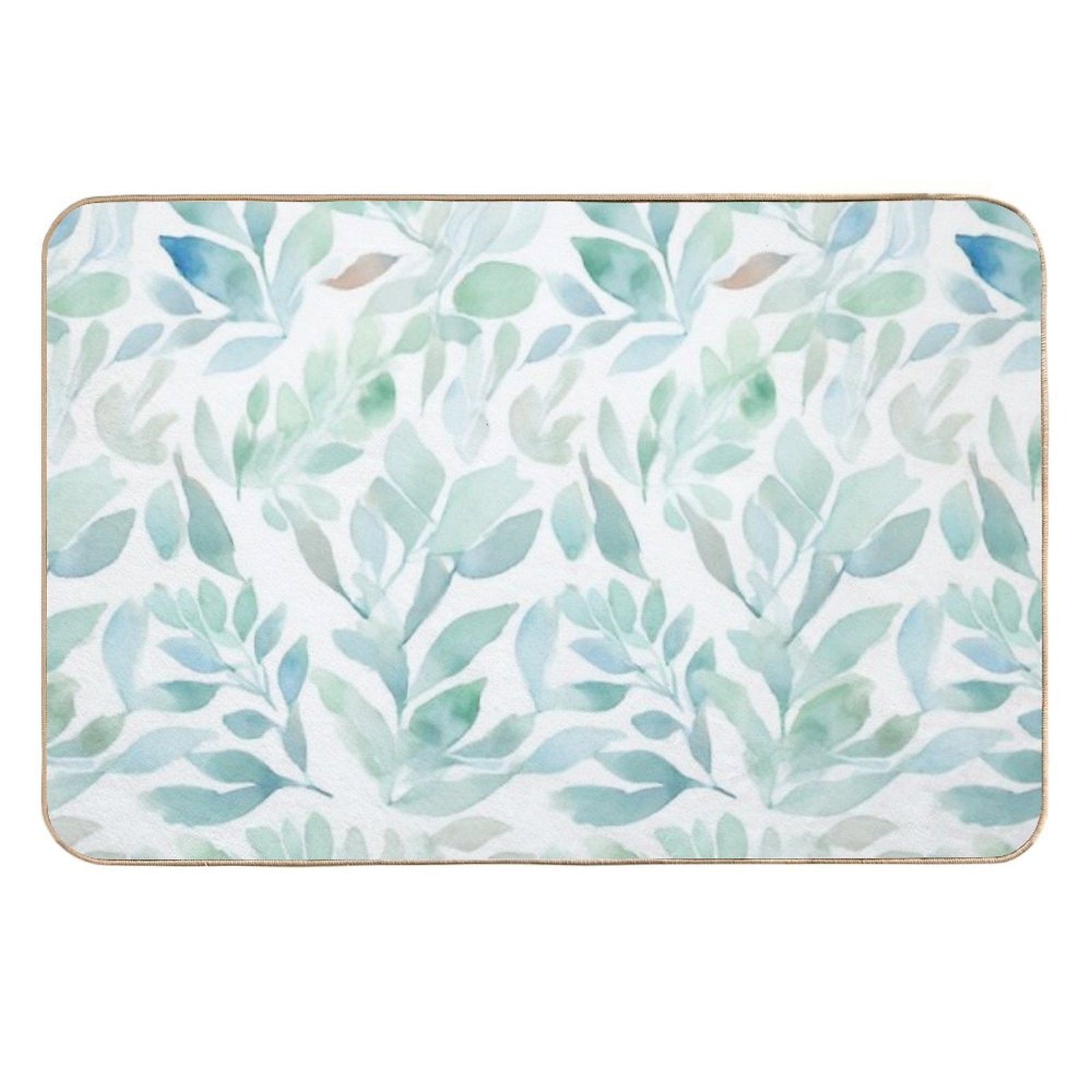 Watercolour Leaves 04  Pet-Safe Bath Mat