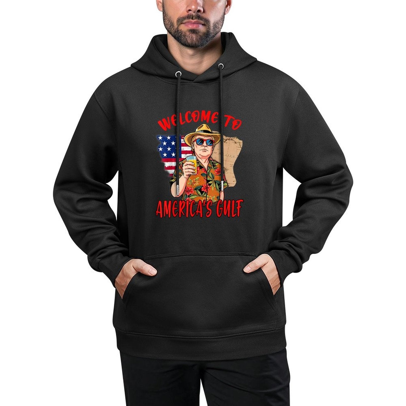 DA124-President Trump Welcome To America's Gulf Mexico Moisture-Wicking Hoodie