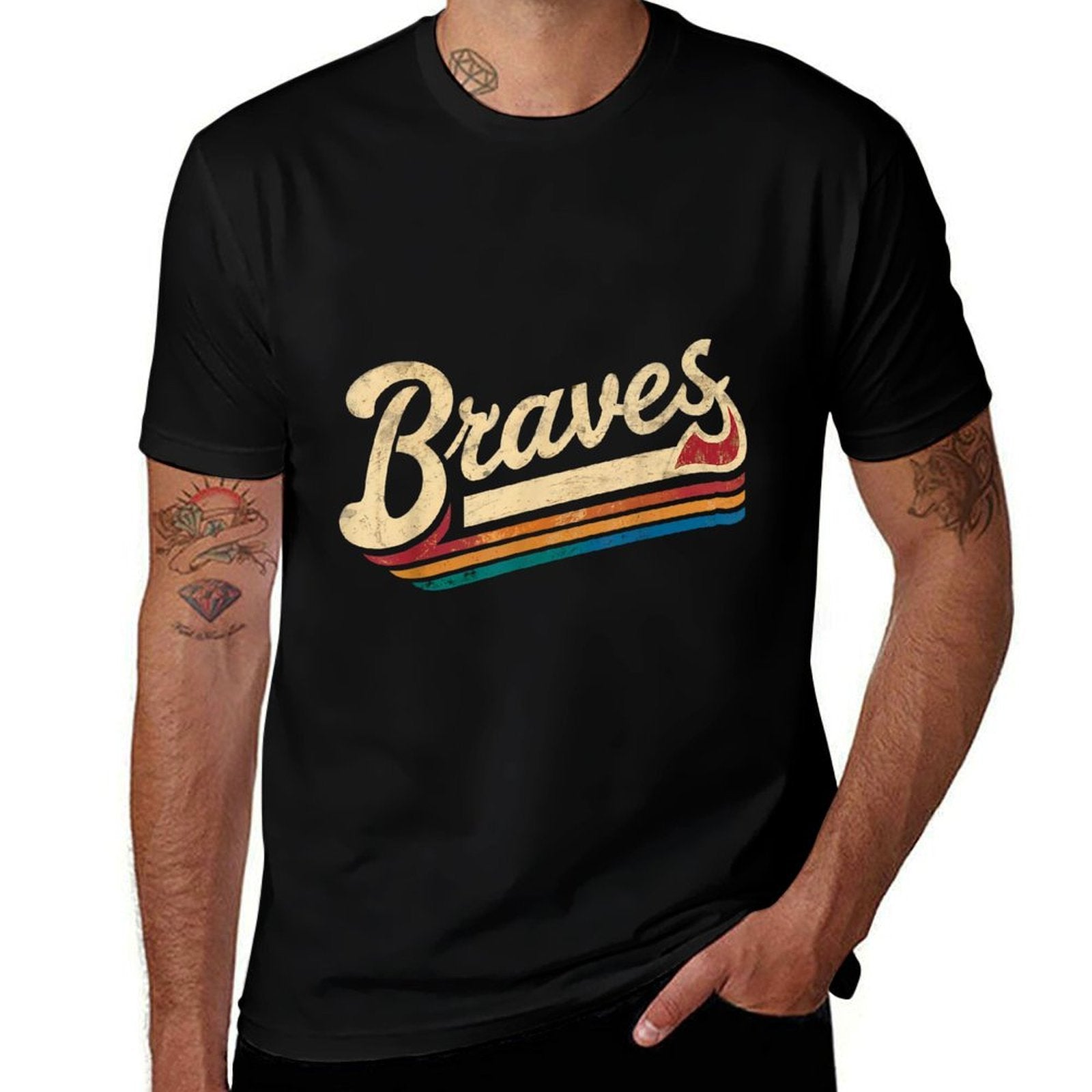 Vintage Braves Name Retro Classic  Moisture-wicking T-Shirt