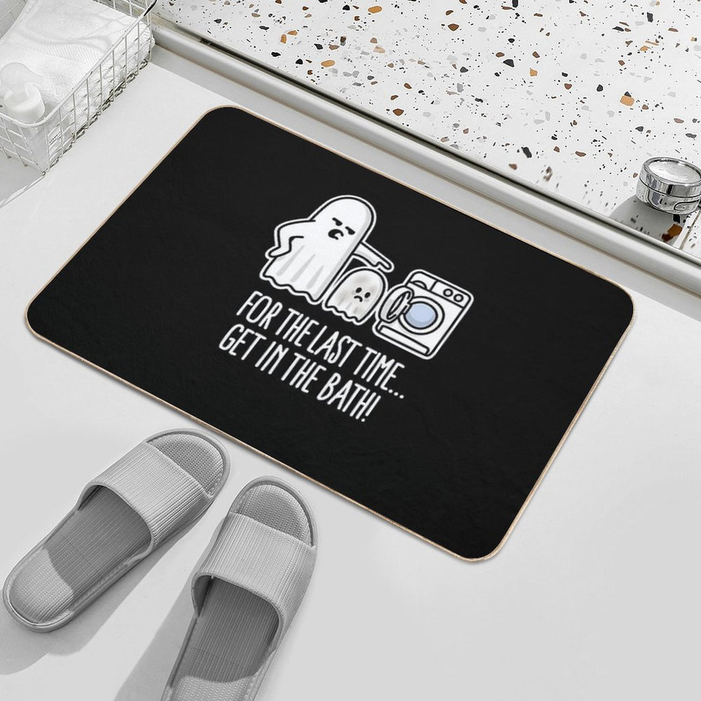 For The Last Time Get in The Bath Halloween Ghost Washing Machine Comic  Easy Maintenance Bath Mat