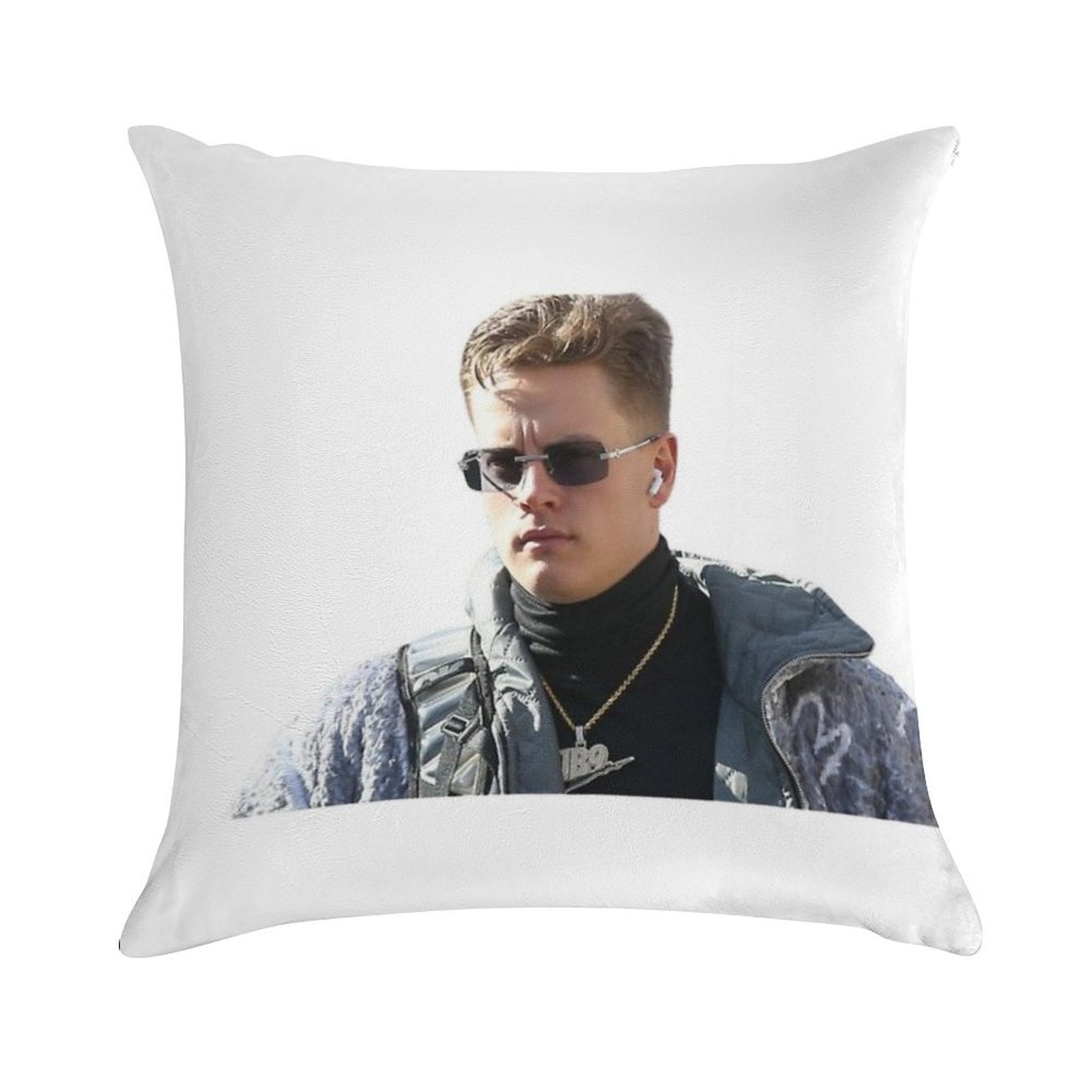 Joe Burrow Sunglasses Soft Home Decor Throw Pillow