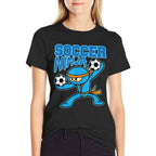 Soccer Ninja Player Cute Football Lovers Funny Gift  Ribbed Collar T-Shirt