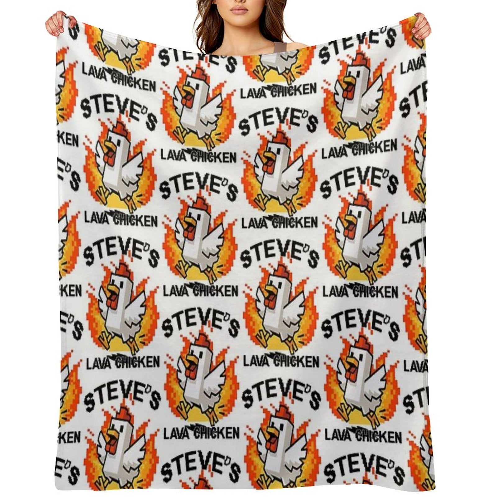 Steve's Lava Chicken Minecraft Movie All-season Throw Blanket