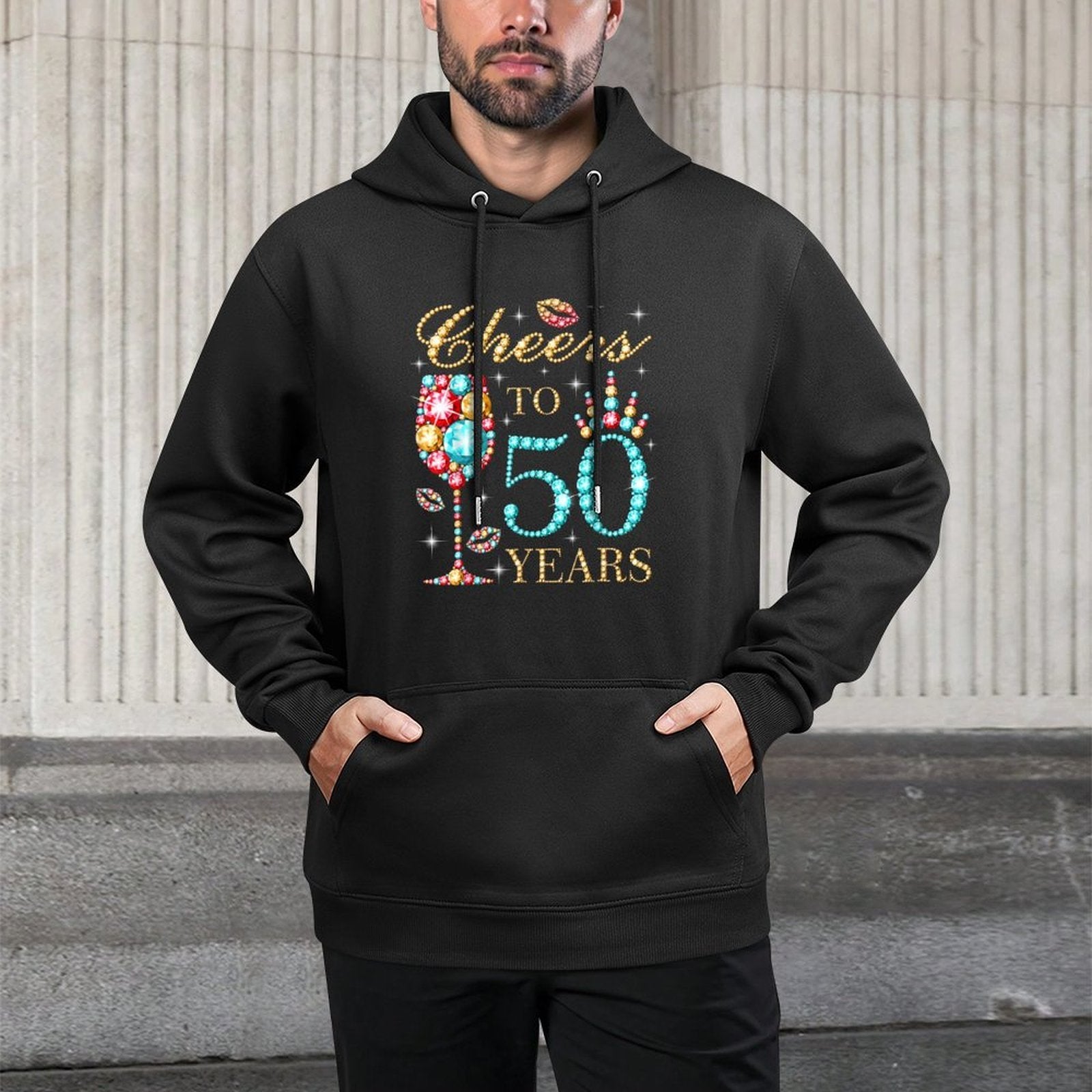 Cheers To 50 Years, 50 Years Old Women, 50 Birthday Cute Adjustable Hood Hoodie