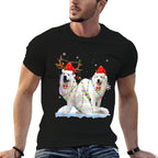 Great Pyrenees Christmas Tree Lights Reindeer Santa Xmas  Trendy Pattern T-Shirt
