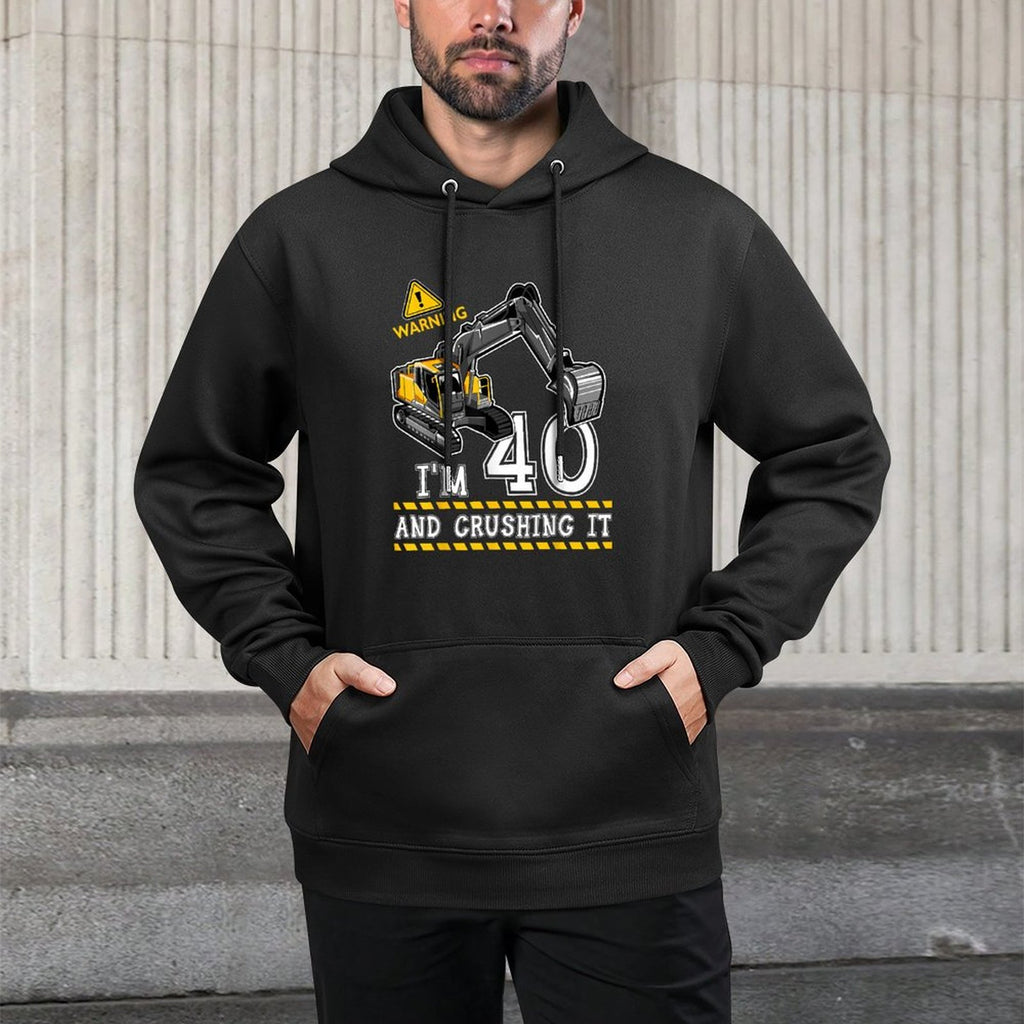 I'm 40th Birthday Construction Truck Theme 40 Year Old Unisex Design Hoodie