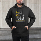 I'm 40th Birthday Construction Truck Theme 40 Year Old Unisex Design Hoodie