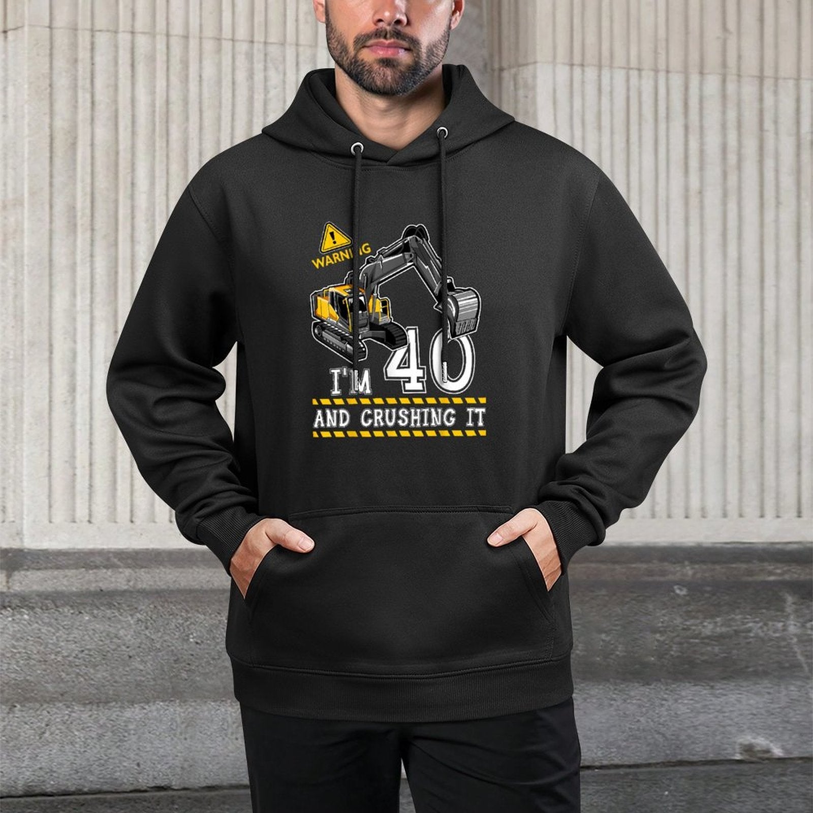 I'm 40th Birthday Construction Truck Theme 40 Year Old Unisex Design Hoodie
