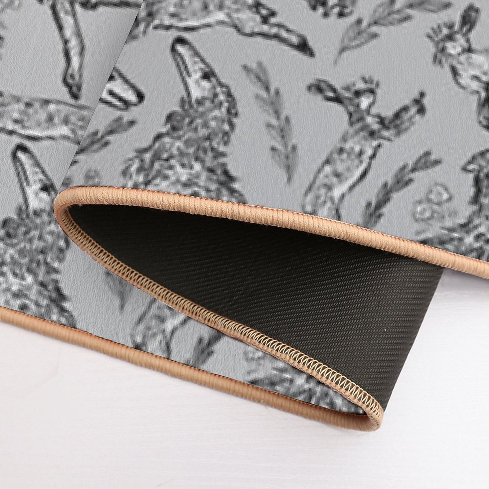 Hounds And Hares - White Dogs on Silver Field  Odorless Bath Mat