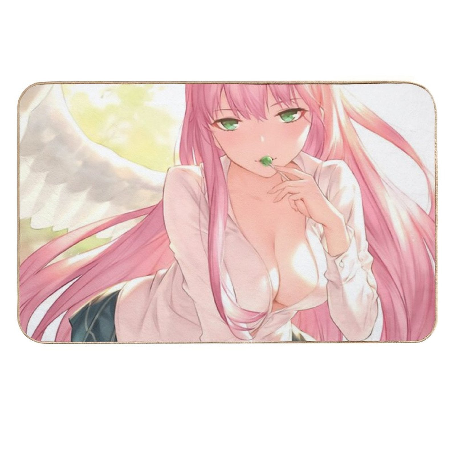 Zero Two Darling in The Franxx Fine Art Anime  Slip-Resistant Bath Mat
