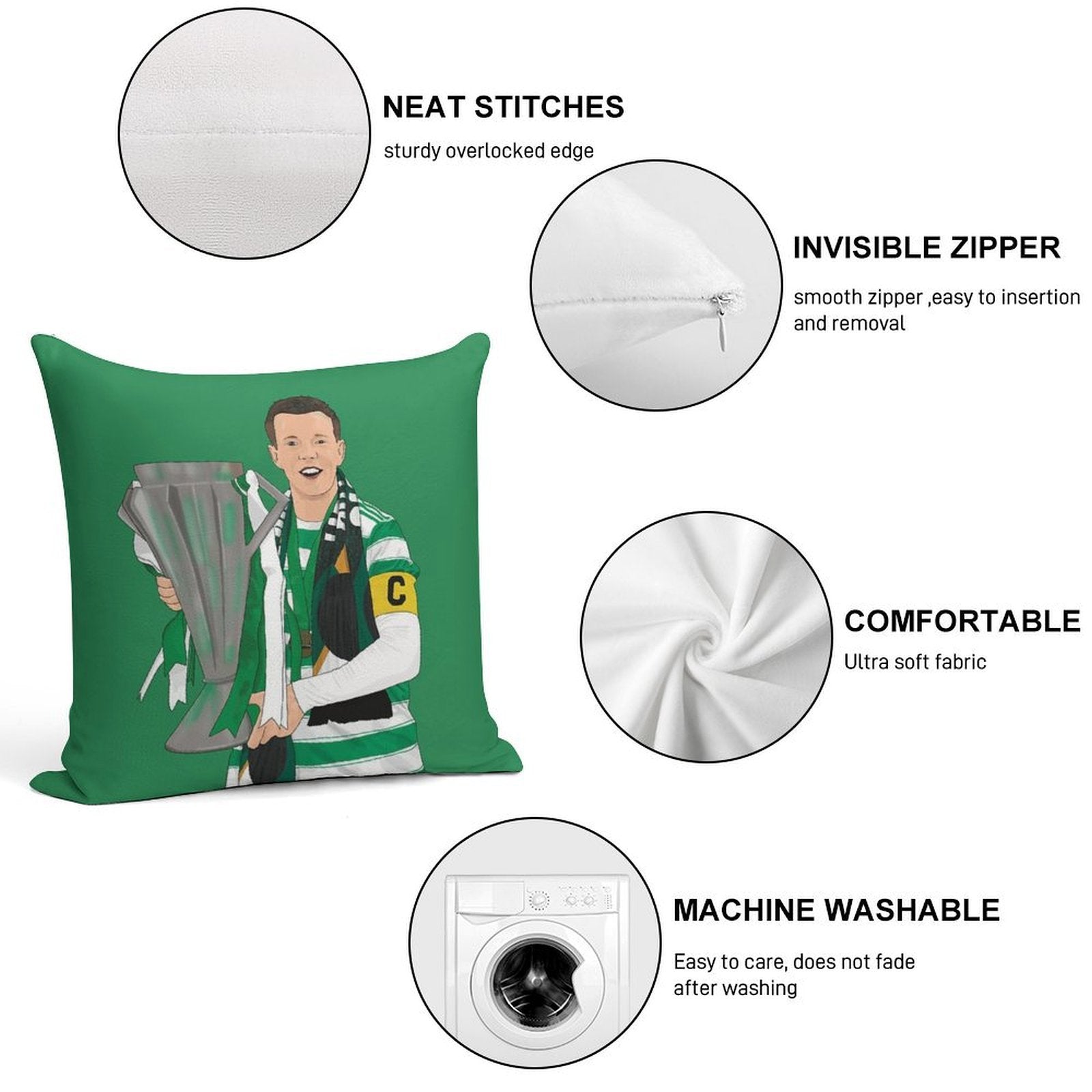 Callum McGregor League Trophy Soft Multiple Sizes Throw Pillow