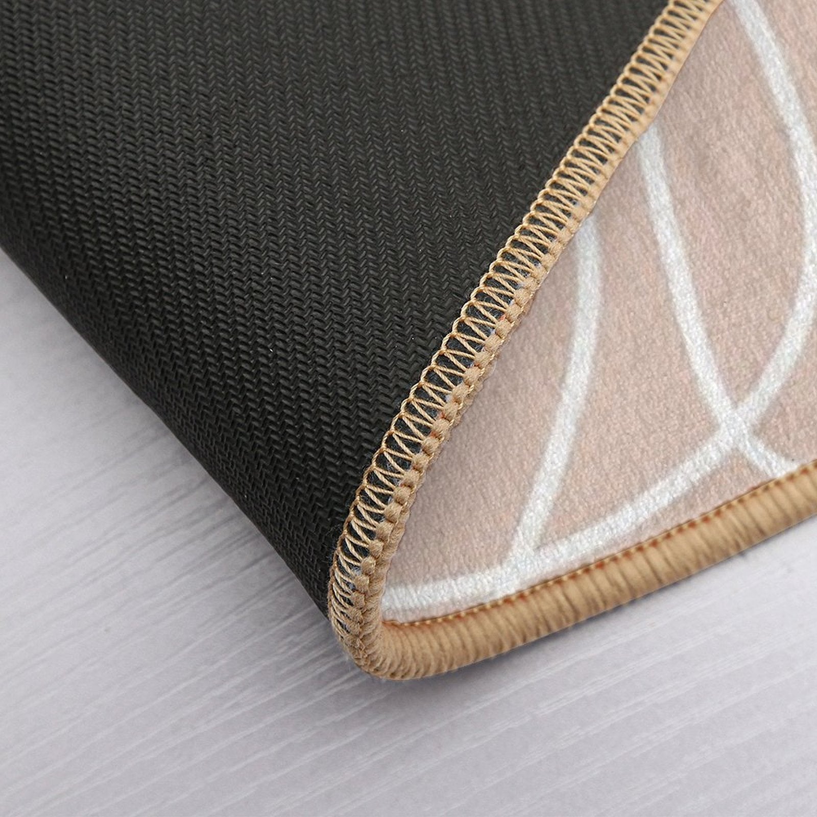 Doodle Line Art Pattern  White on Soft Terracotta  Eco-Friendly Bath Mat