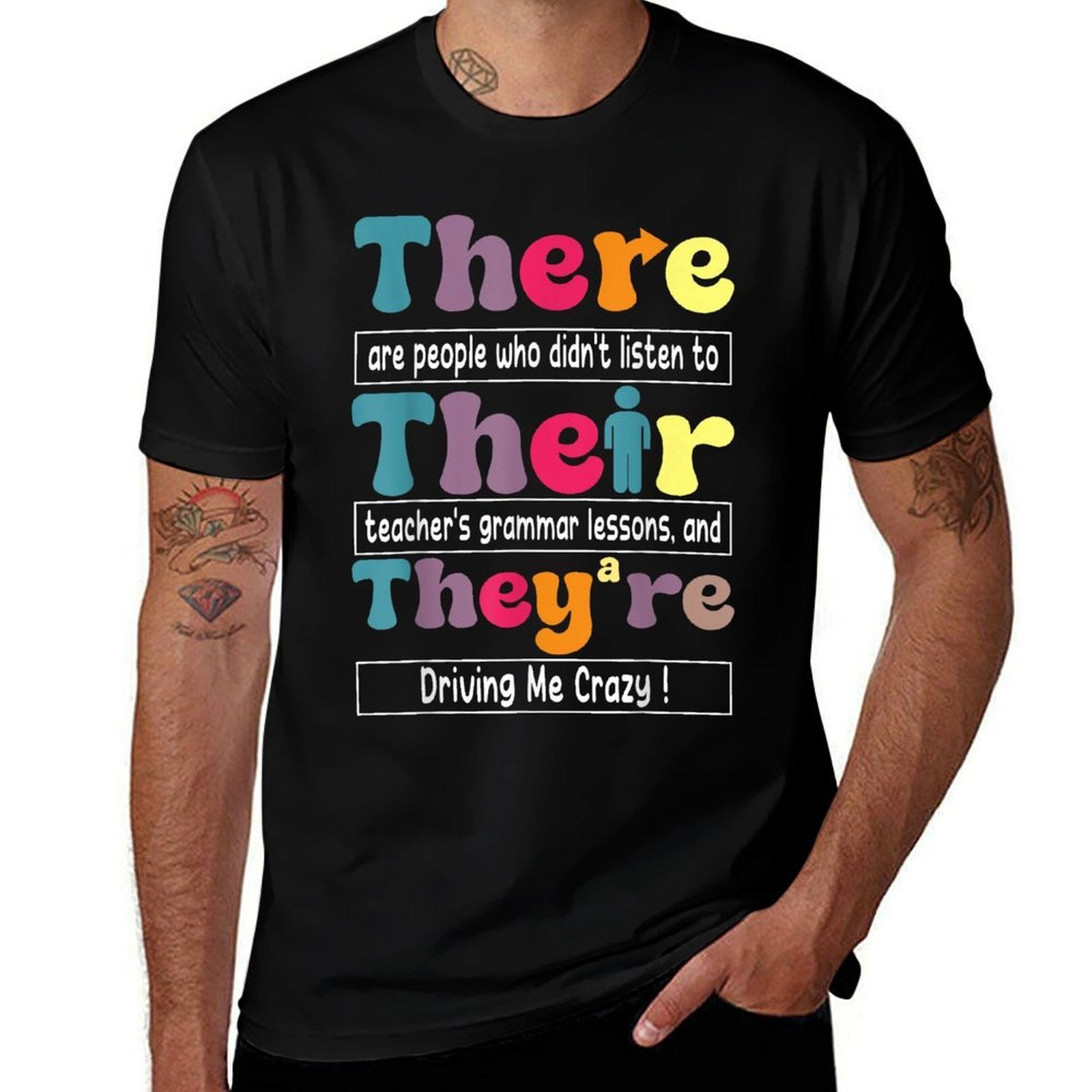 There Their Theyre English Teacher Funny Grammar Memes Men Women  Stretchy T-Shirt