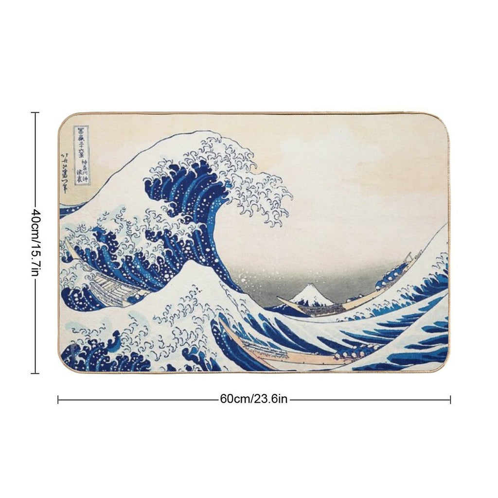 The Great Wave-Japanese Art  Absorbent Bath Mat