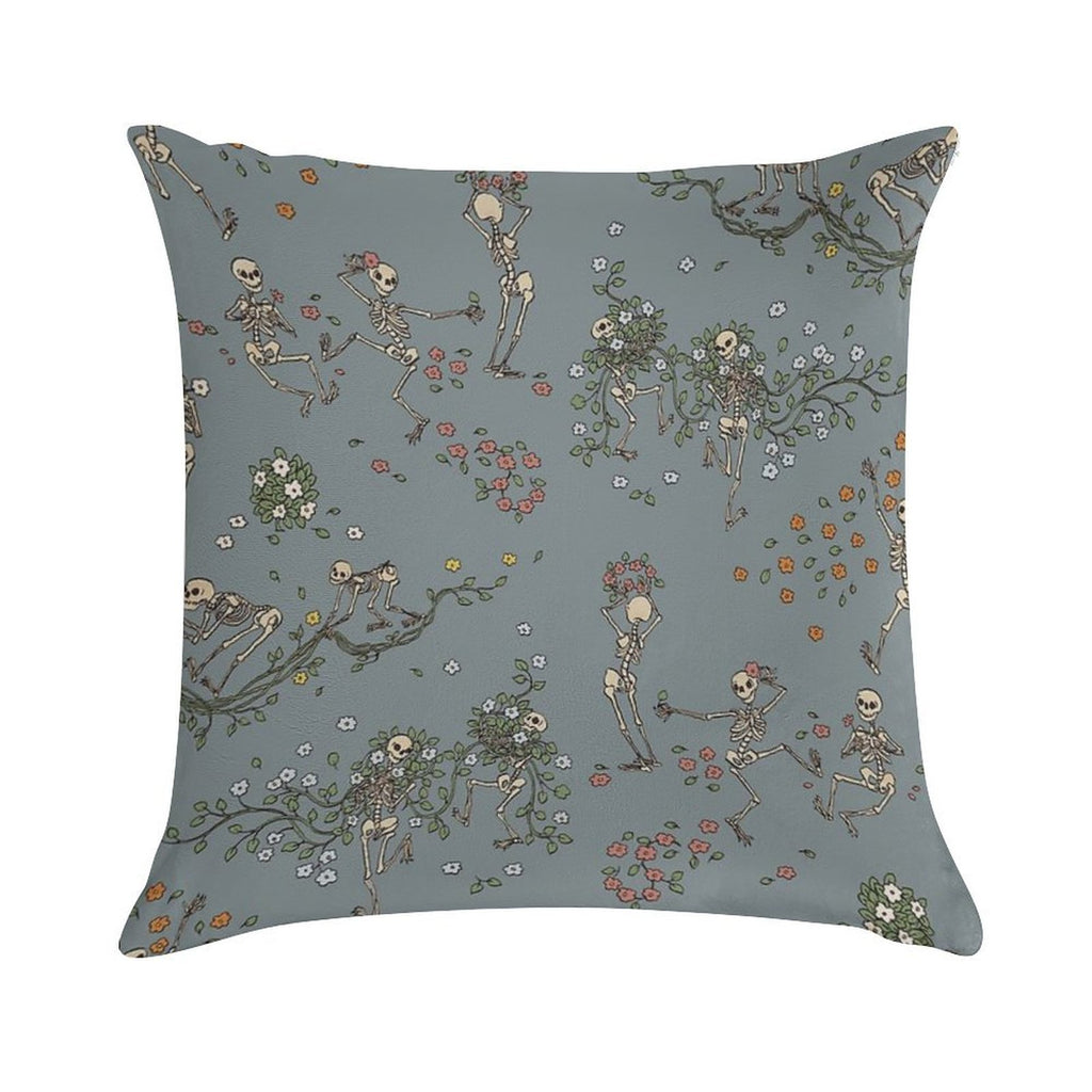 Skeletons with Garlands Soft Skin-Friendly Throw Pillow
