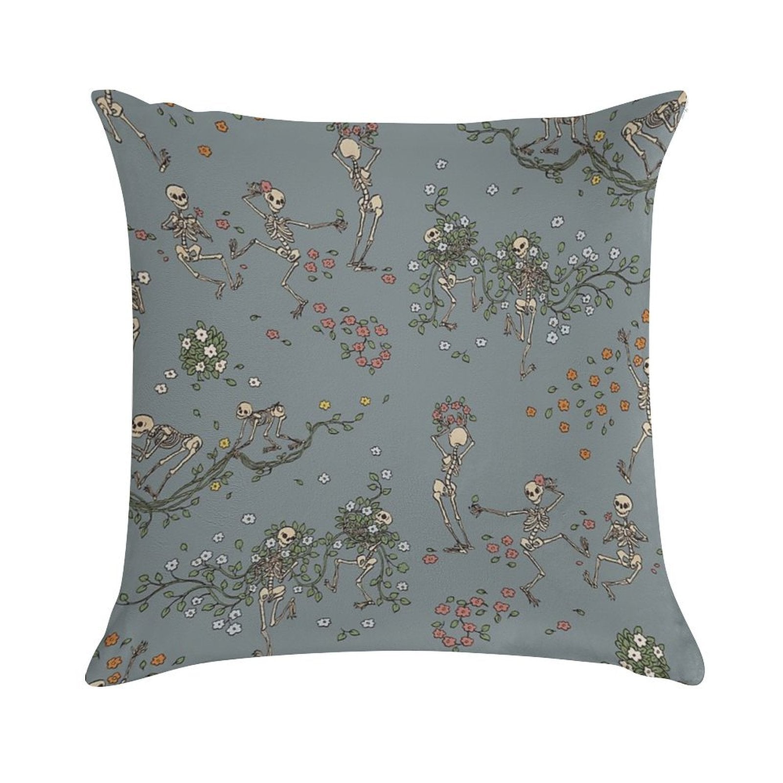 Skeletons with Garlands Soft Skin-Friendly Throw Pillow