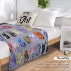 Full Dragon Pattern W Backgrounds (Purple Vers.) Gift-ready Throw Blanket