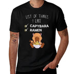 Cute Kawaii Capybara List Of Things I Like Ramen Lover  Eco-friendly Material T-Shirt