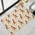 LOVE German Shepherd - Red And Black 2  Dirt-Trapping Bath Mat