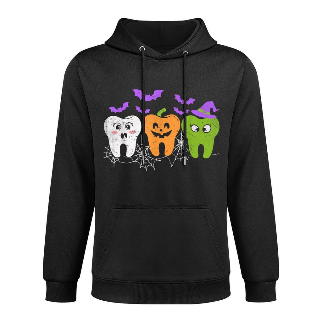 Teeth Ghost Pumpkin Witch Cute Dental Halloween Dentist Adjustable Hood Hoodie