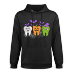 Teeth Ghost Pumpkin Witch Cute Dental Halloween Dentist Adjustable Hood Hoodie