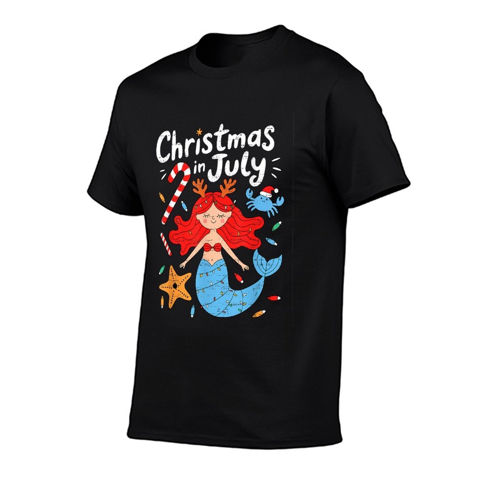 Mermaid Christmas In July Funny Summer Xmas Girlsns Kids  Odor-resistant T-Shirt
