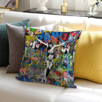 Banksy Shopping Jesus Pop Street Art Mashup Soft Skin-Friendly Throw Pillow