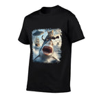 Cat Selfie With Alien Shark Funny Cat Cruise Meme Design for Men Women Kids  Vintage-inspired T-Shirt