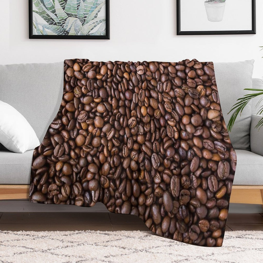 Coffee Beans Travel-friendly Throw Blanket