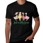 Just A Silly Goose Funny Goose Pun Humor for Animal Lovers  Stretchy T-Shirt