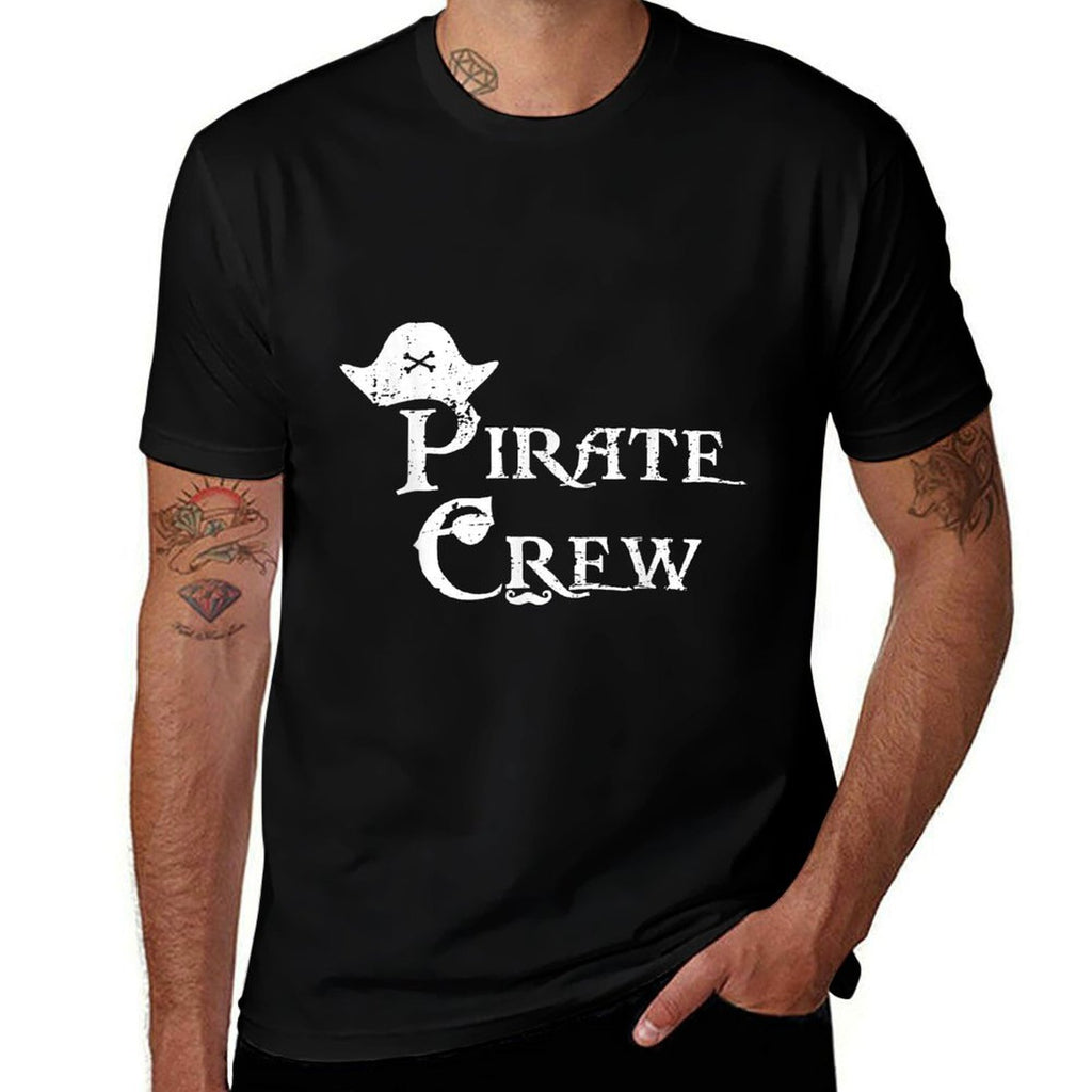 Pirate Crew Funny Halloween Costume Party Men Boys  Summer-ready Fabric T-Shirt