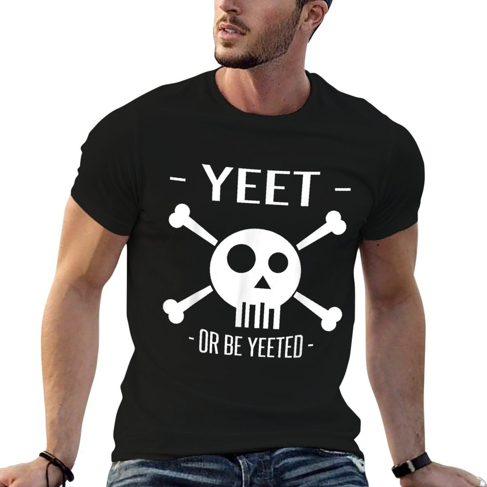 Yeet Or Be Yeeted Meme Dank  Rolled Sleeves T-Shirt