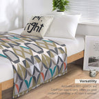 Modern Luxury Accent with A Beige And Neutral Geometric Pattern Compact Throw Blanket