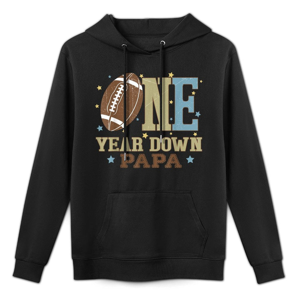 Papa of The 1 Year Old Football 1st Year Down Birthday Boy Casual Wear Hoodie