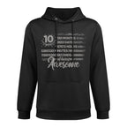 Vintage US 10 Years Retro Countdown 10th Birthday Customizable Surface Hoodie