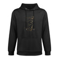 Womens Face Profile Design Cracked Golds Outline Abstract Graphic Breathable Fabric Hoodie