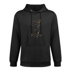 Womens Face Profile Design Cracked Golds Outline Abstract Graphic Breathable Fabric Hoodie