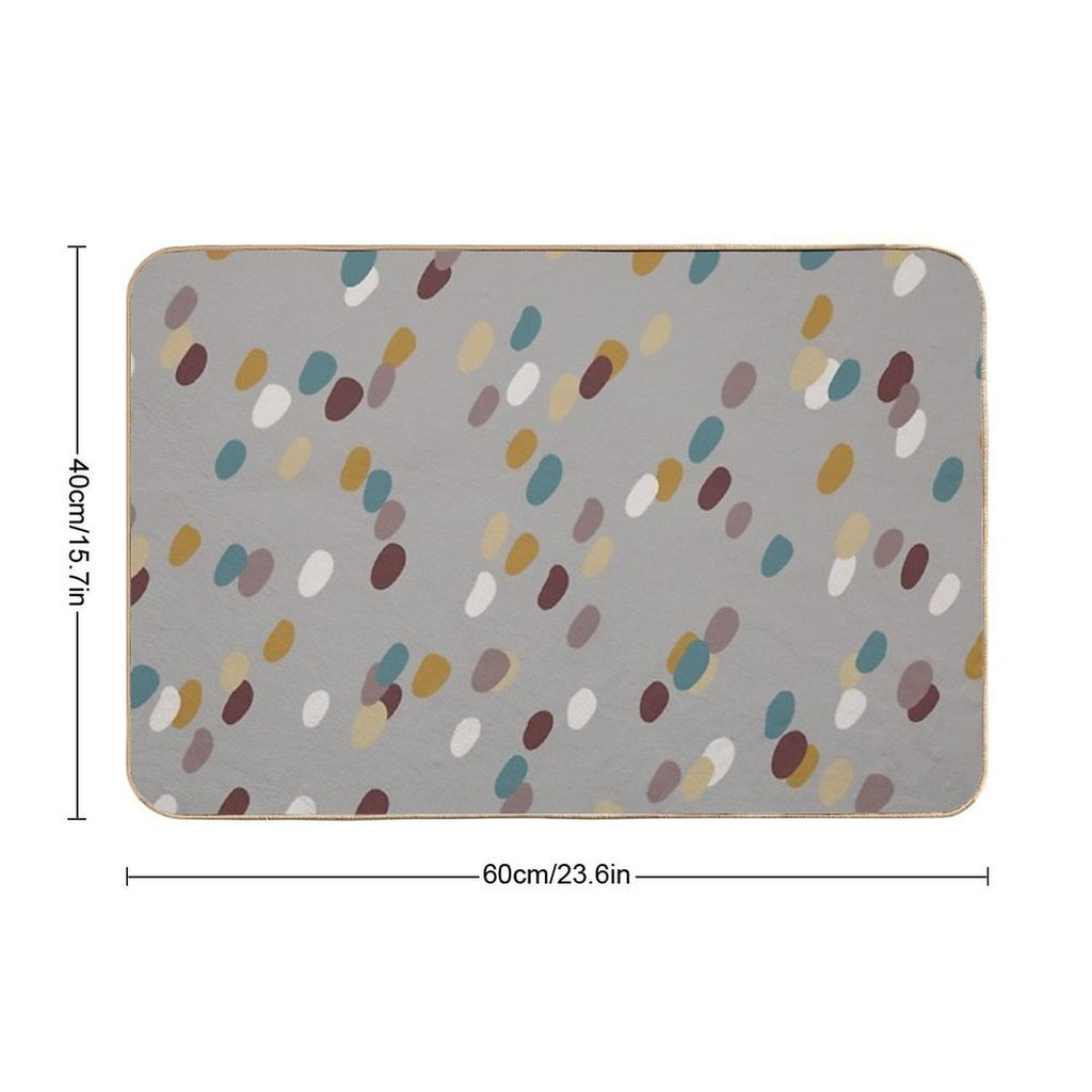 Modern Basic Pattern Dots- Earth Tones  Odorless Bath Mat