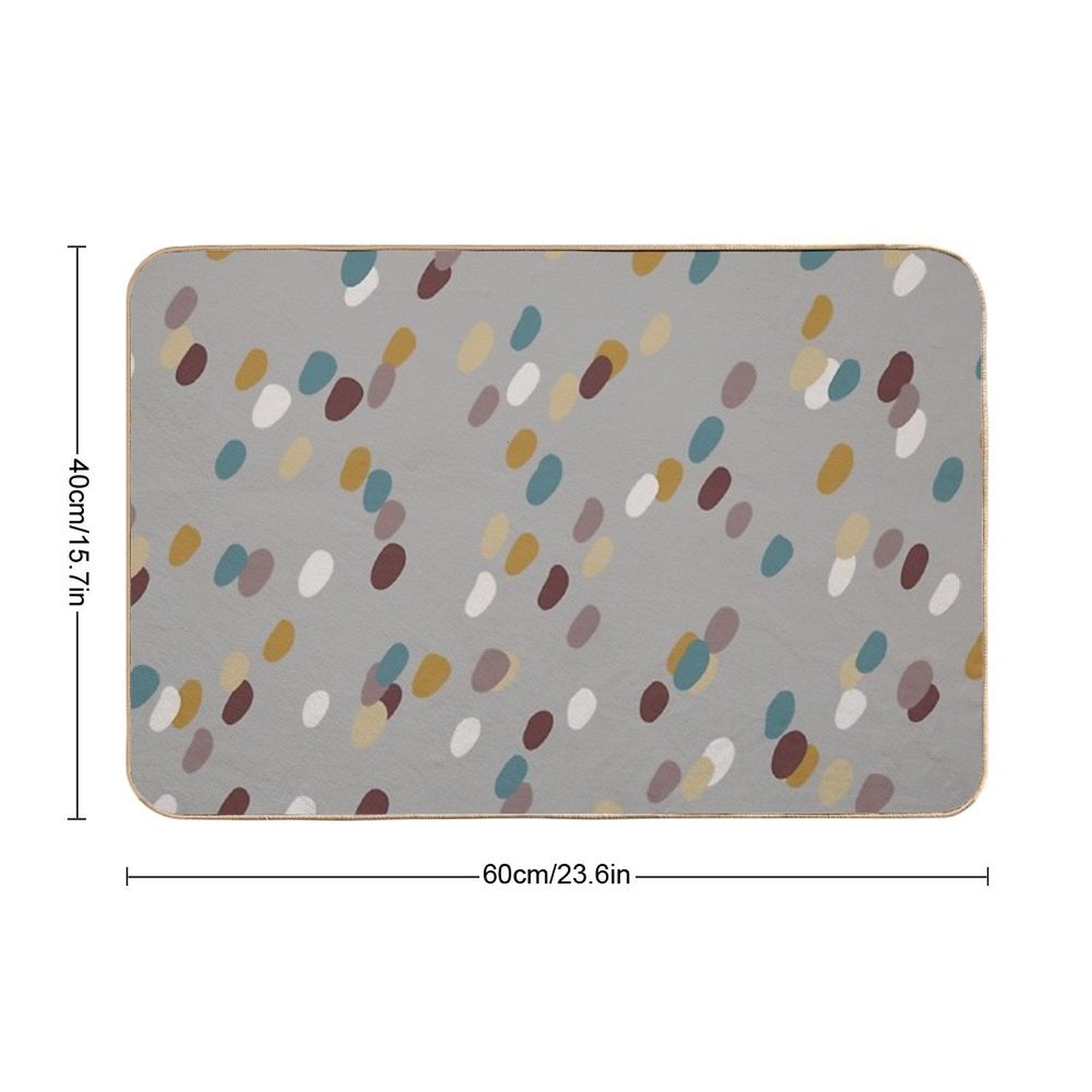 Modern Basic Pattern Dots- Earth Tones  Odorless Bath Mat