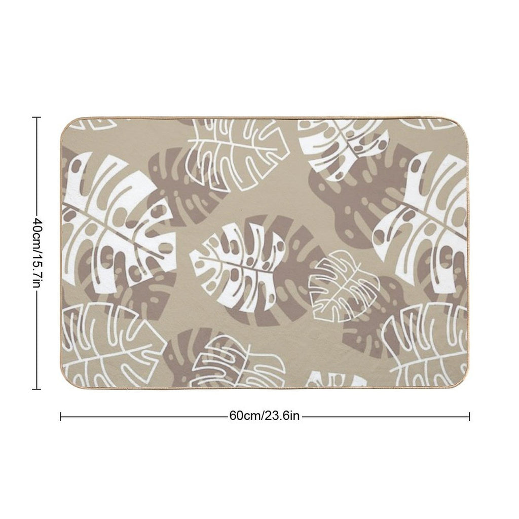 Sand Tropical Leaves  Slip-Resistant Bath Mat